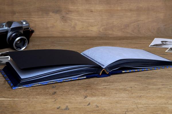 Olive motif album with black photo cardboard